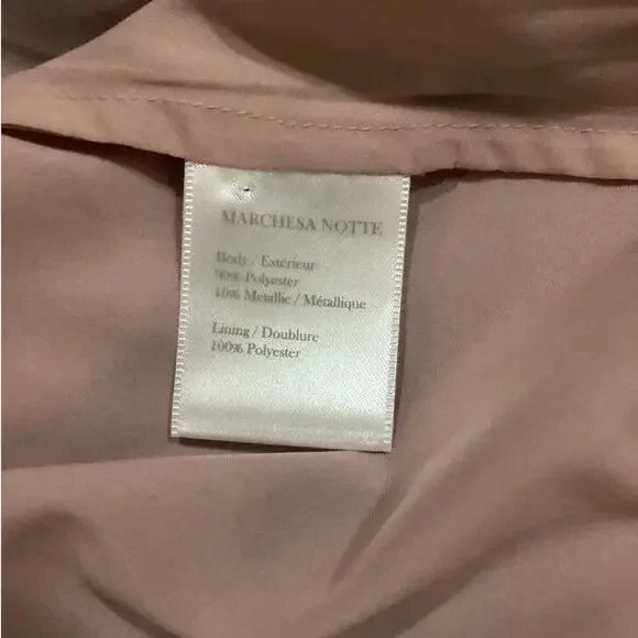 Marchesa Notte V-Neck Bubble Sleeve Polka Dot Cocktail Dress Blush Size 4 - Picture 16 of 16